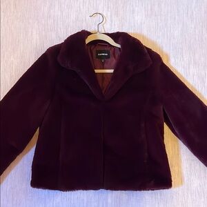 Express Women's Purple Faux Fur Jacket